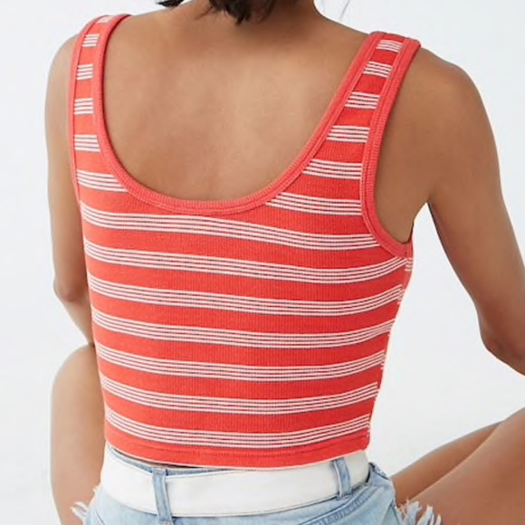 🦋Forever 21 Striped Cropped Tank - Picture 3 of 3